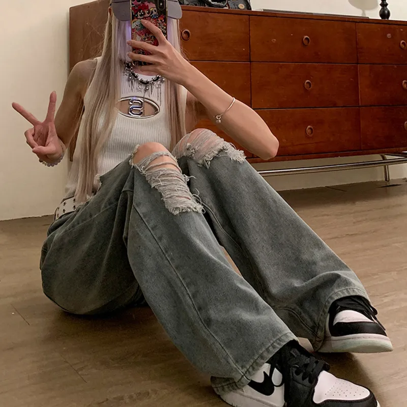 HOKLV Jeans Unisex-5
