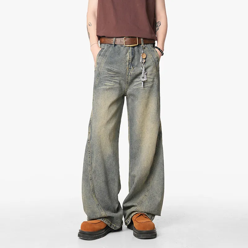 HOKLV Jeans Unisex Vintage Blue-2