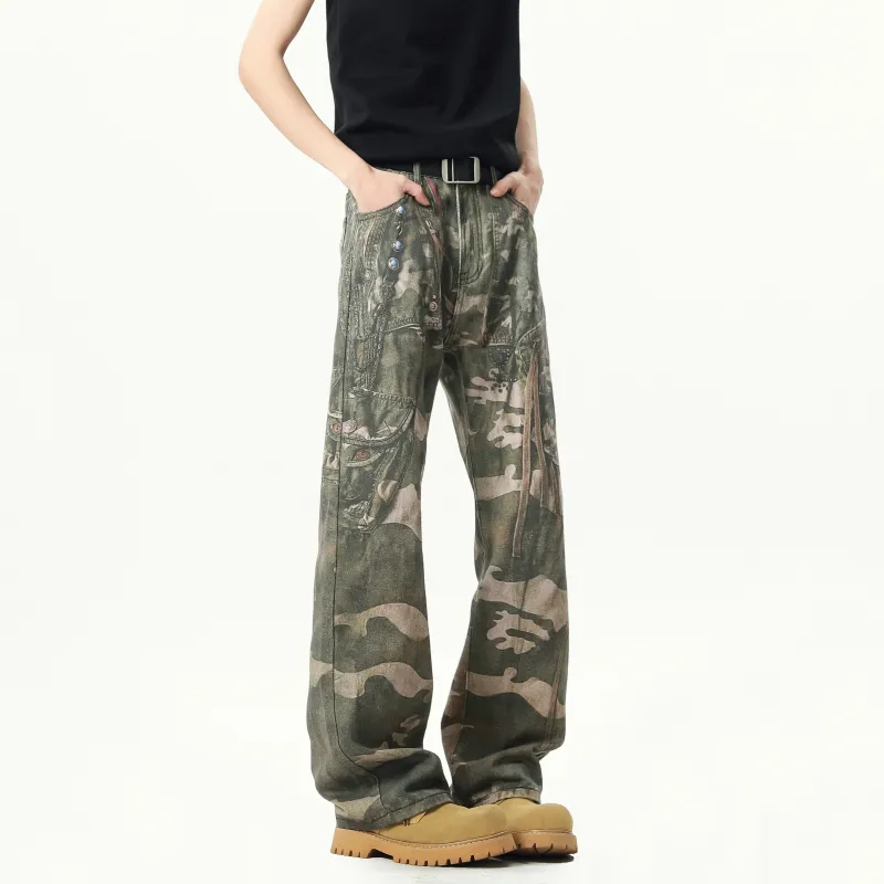 HOKLV Casual Pants Unisex Camouflage-2
