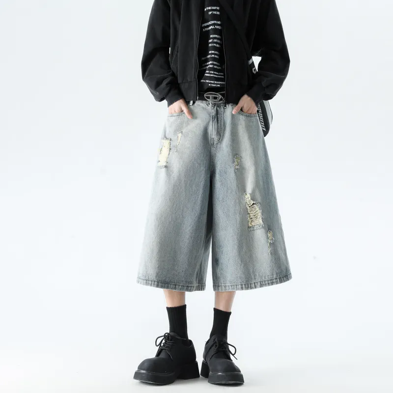 HOKLV Denim Shorts Unisex-8