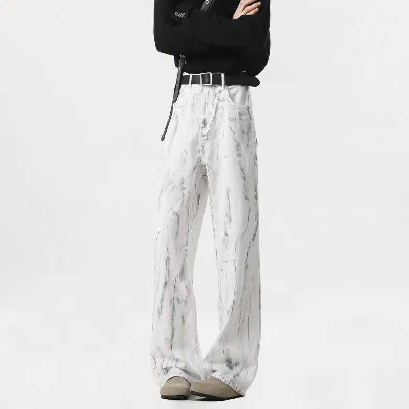 HOKLV Jeans Unisex Dirty White-2