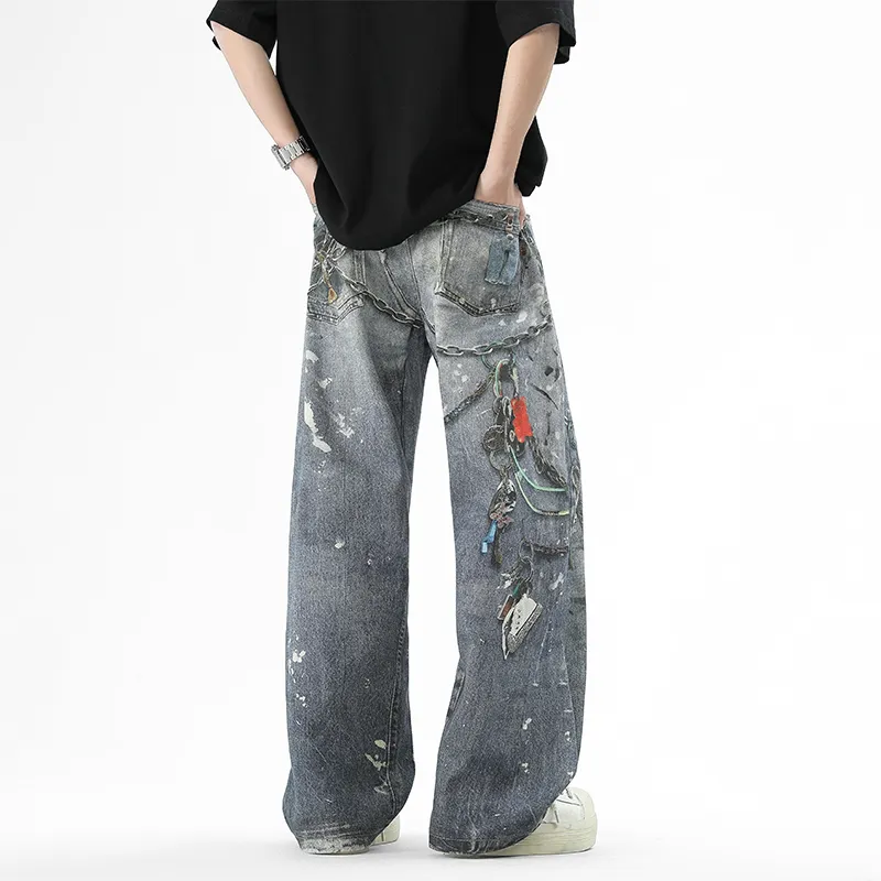 HOKLV Jeans Unisex Dark Blue-1