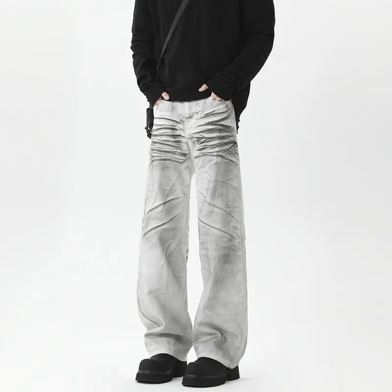 HOKLV Jeans Unisex White-4