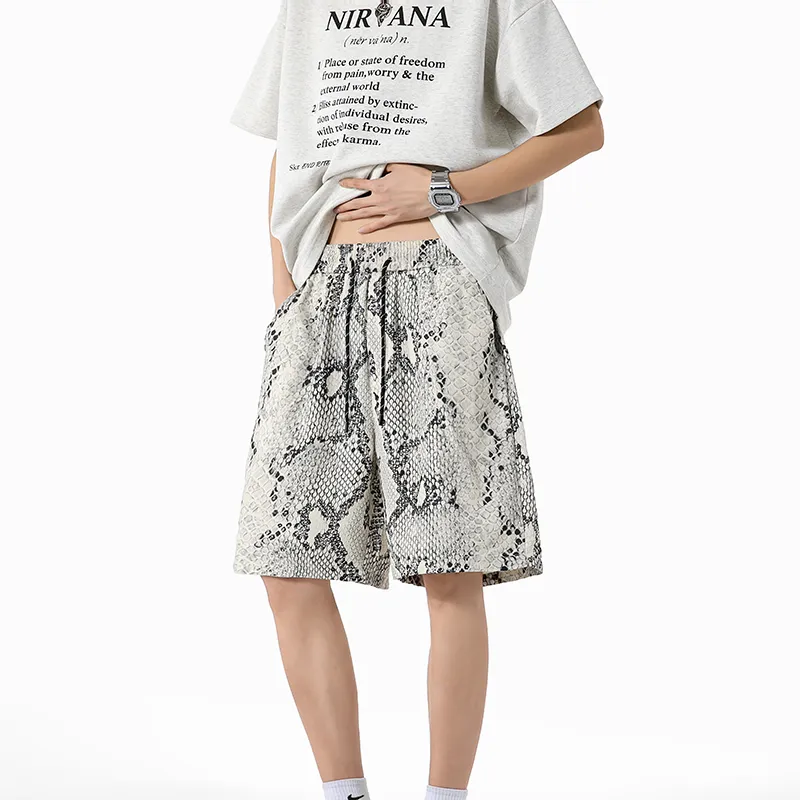 HOKLV Casual Shorts Unisex White-3