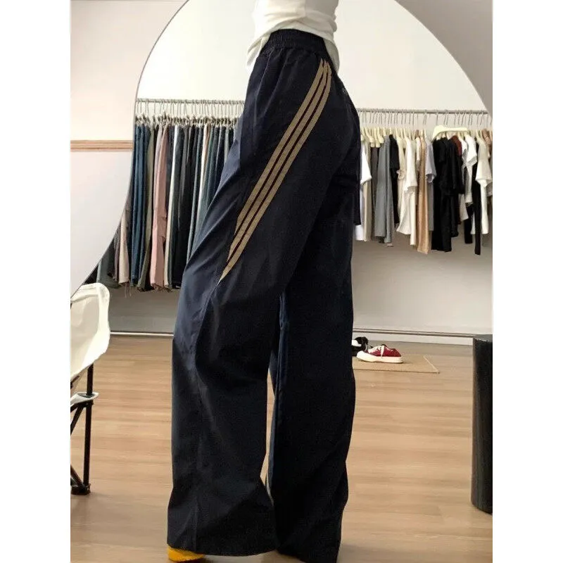 HOKLV Casual Pants Unisex Navy Blue-3