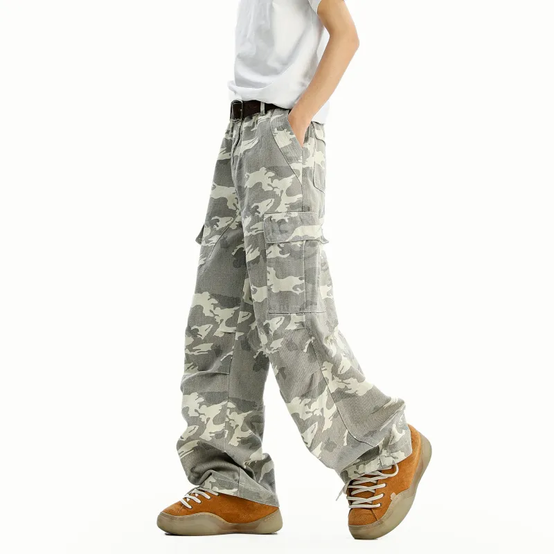 HOKLV SS25 Cargo Pants Unisex Gray-4