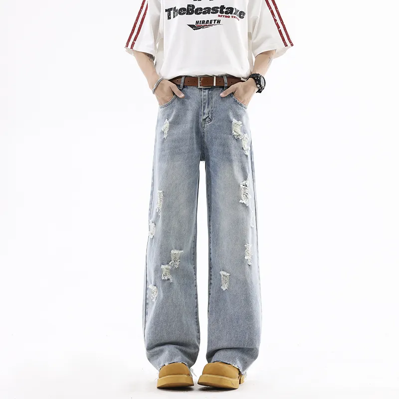 HOKLV Jeans Unisex Blue-1