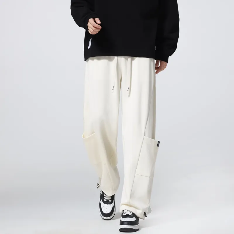 HOKLV Casual Pants Unisex White-10