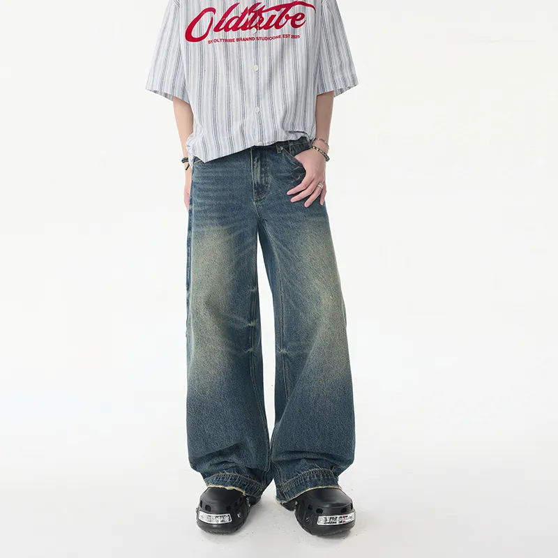 HOKLV Jeans Unisex Vintage Blue-2