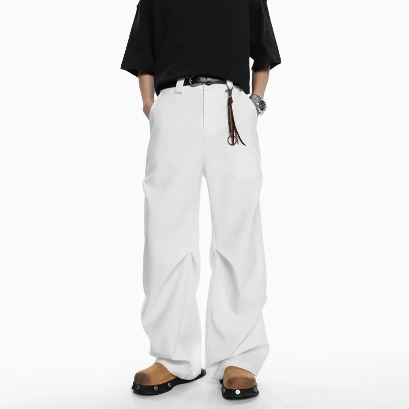 HOKLV Casual Pants Unisex White-16