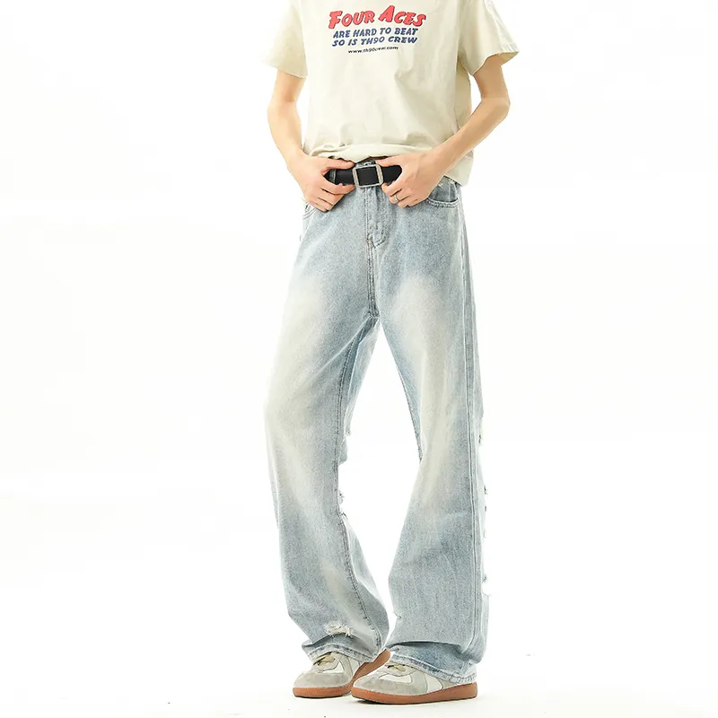 HOKLV Jeans Unisex Light Blue-1