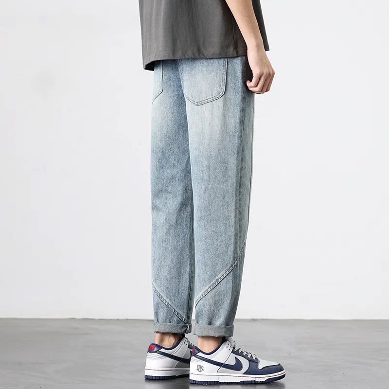 HOKLV Jeans Unisex Blue-4