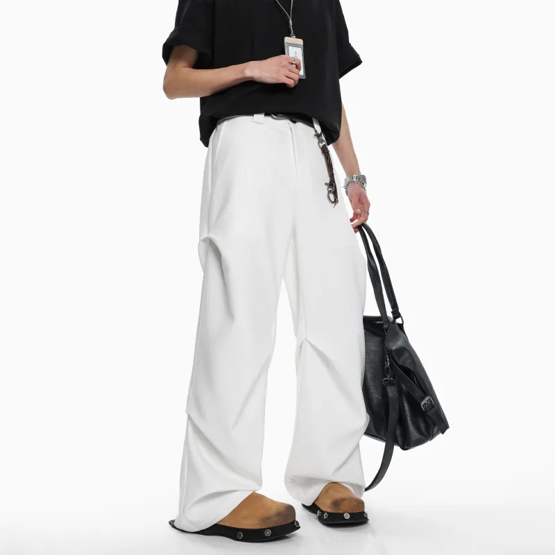 HOKLV Casual Pants Unisex White-15