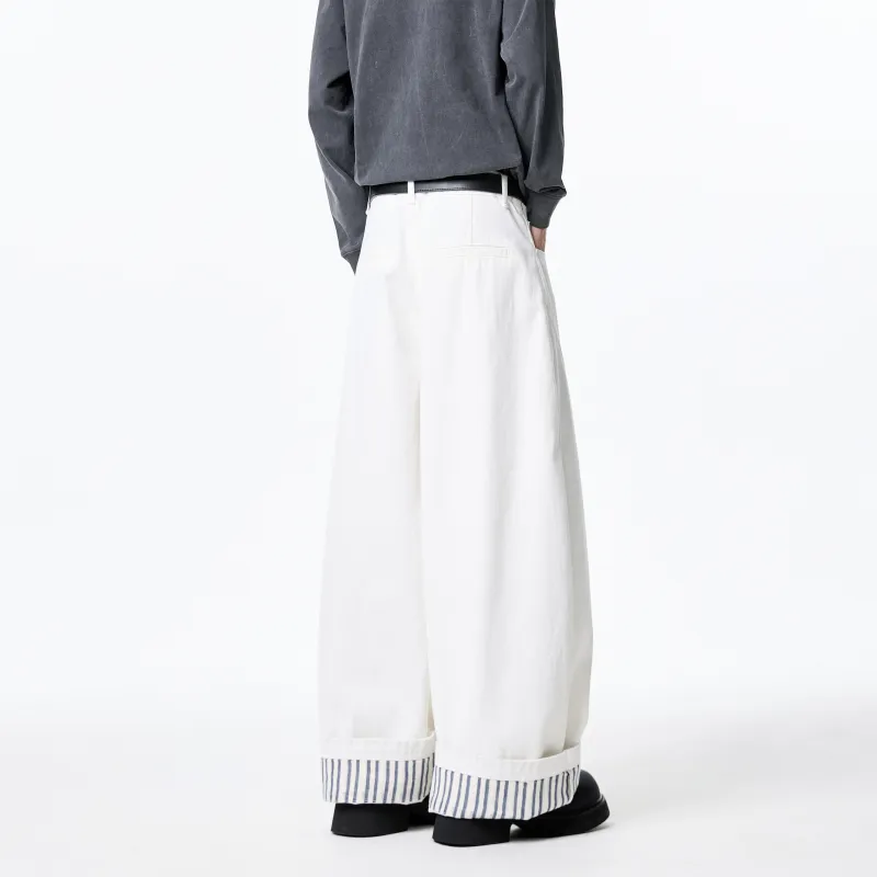 HOKLV Jeans Unisex White-6