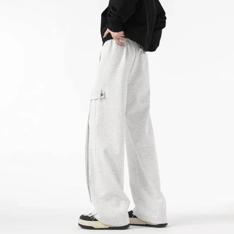 HOKLV Knitted Sports Pants Unisex White Heather Gray-18