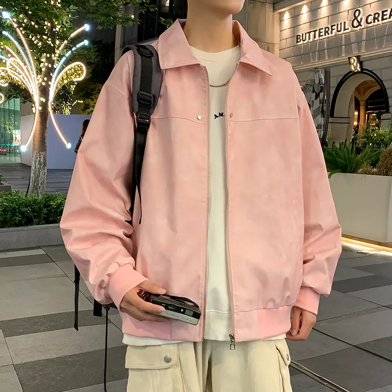 HOKLV Jackets Coats Unisex Pink-2