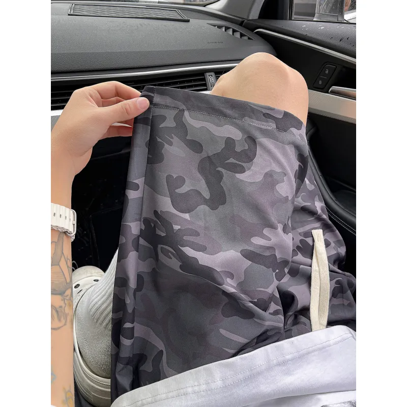 HOKLV Casual Shorts Unisex Camouflage-7