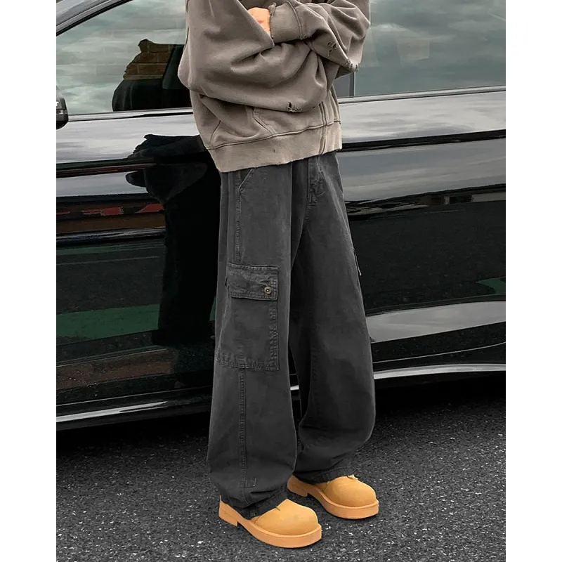 HOKLV Jeans Unisex Gray-6