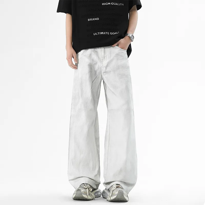 HOKLV Jeans Unisex White-2