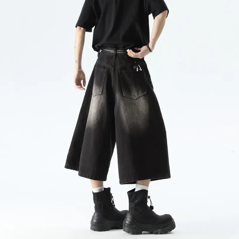 HOKLV Denim Shorts Unisex-14