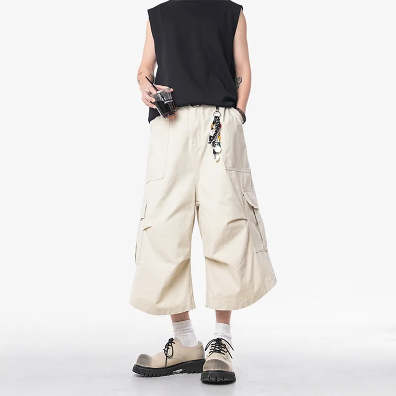 HOKLV Denim Shorts Unisex Burgundy-15