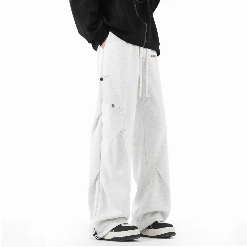 HOKLV Knitted Sports Pants Unisex Burgundy-8