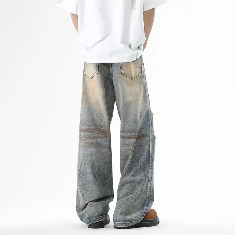 HOKLV Jeans Unisex Vintage Blue-1