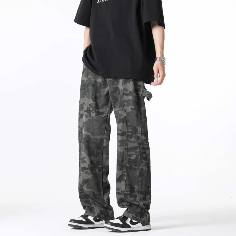 HOKLV Jeans Unisex Camouflage-5