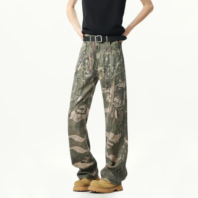 HOKLV Casual Pants Unisex Camouflage-1