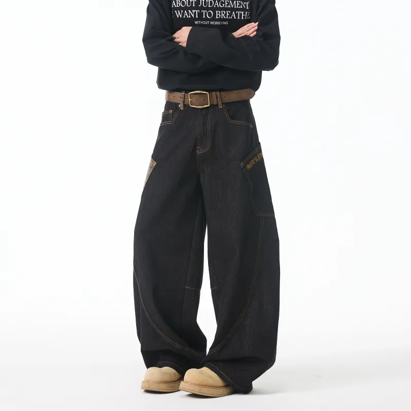 HOKLV Jeans Unisex Black-4