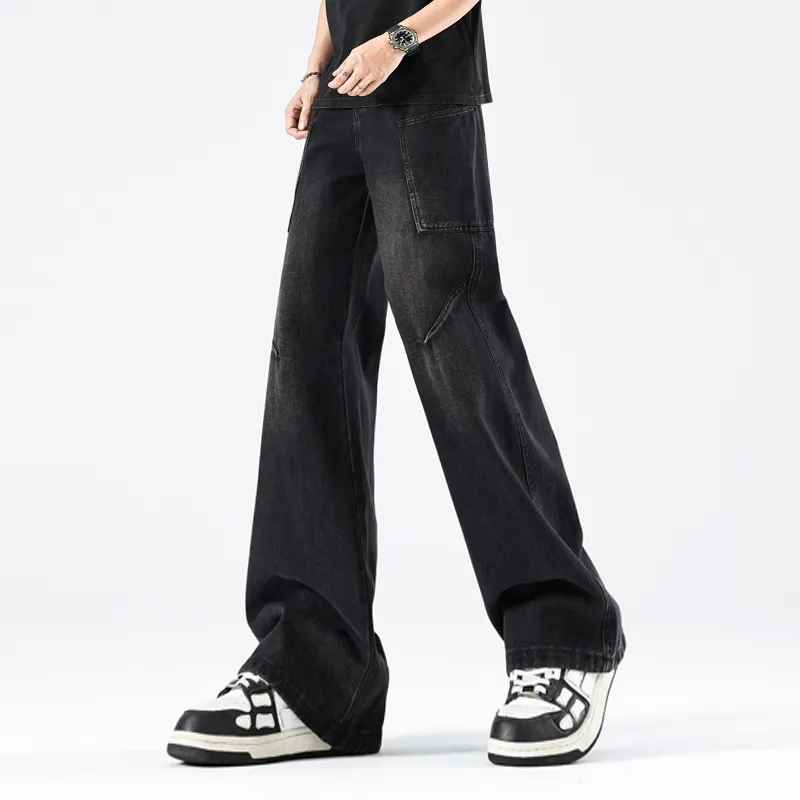 HOKLV Jeans Unisex Vintage Blue-4