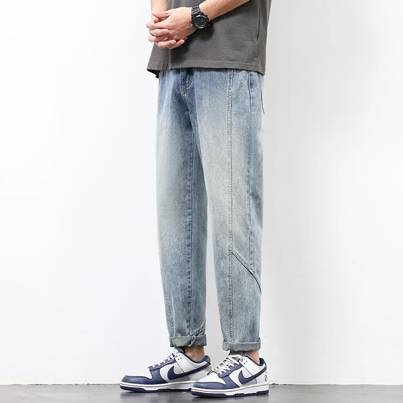 HOKLV Jeans Unisex Blue-6