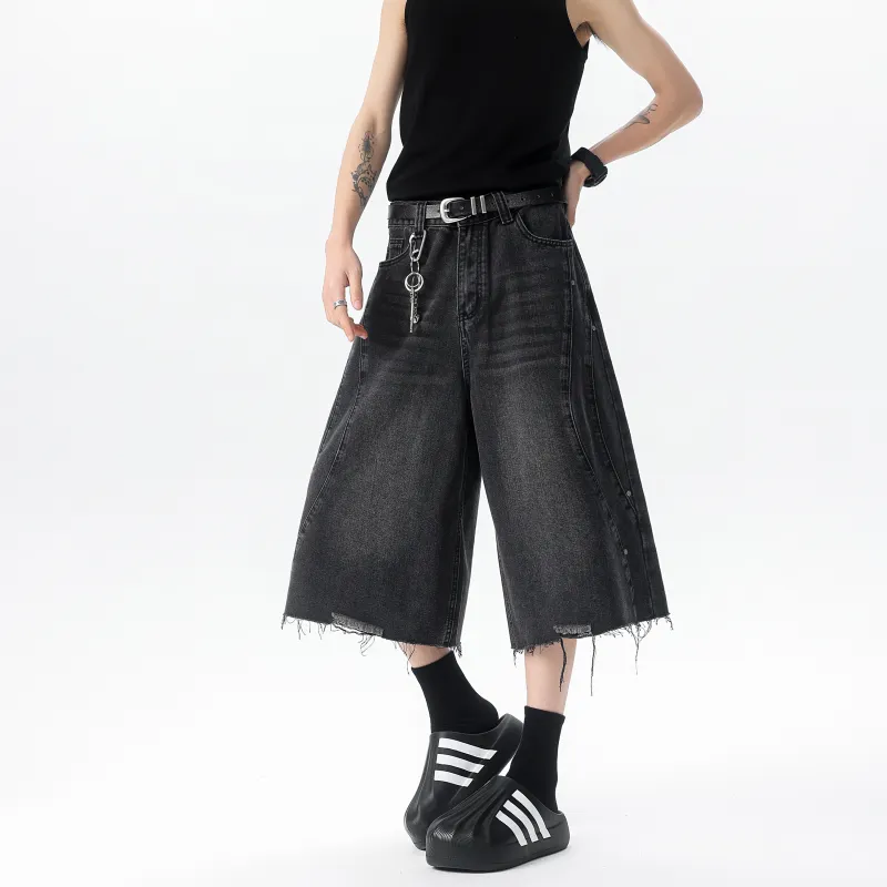 HOKLV Denim Shorts Unisex-9