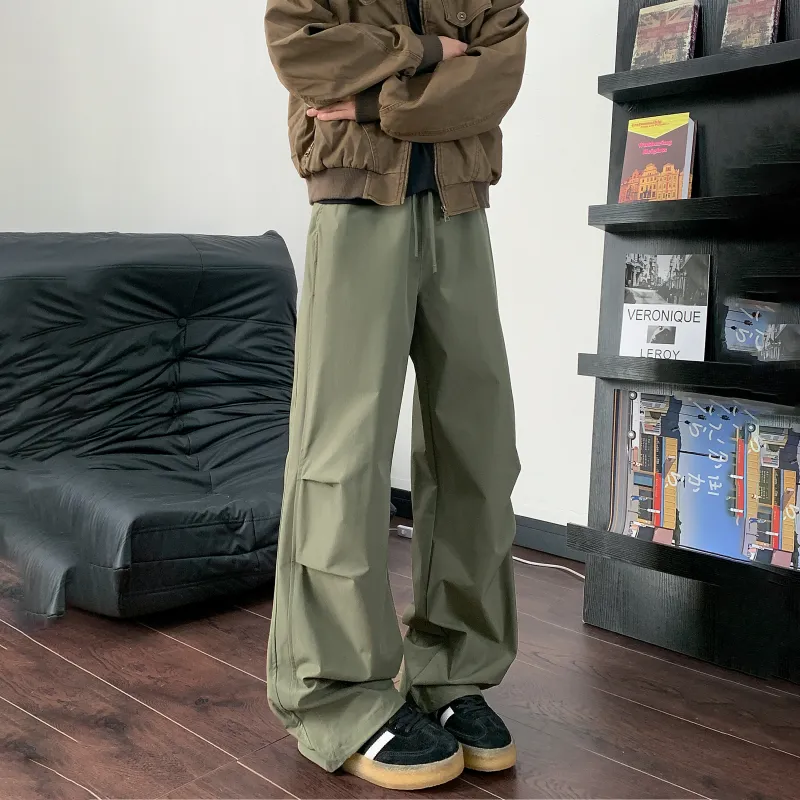 HOKLV Casual Pants Unisex Army Green-4