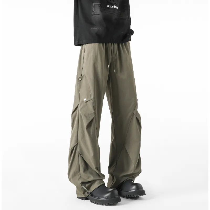 HOKLV Casual Pants Unisex Greige-21
