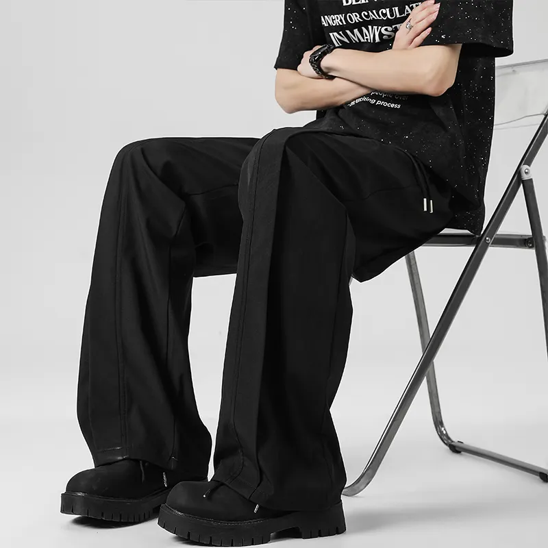 HOKLV Casual Pants Unisex Black-4