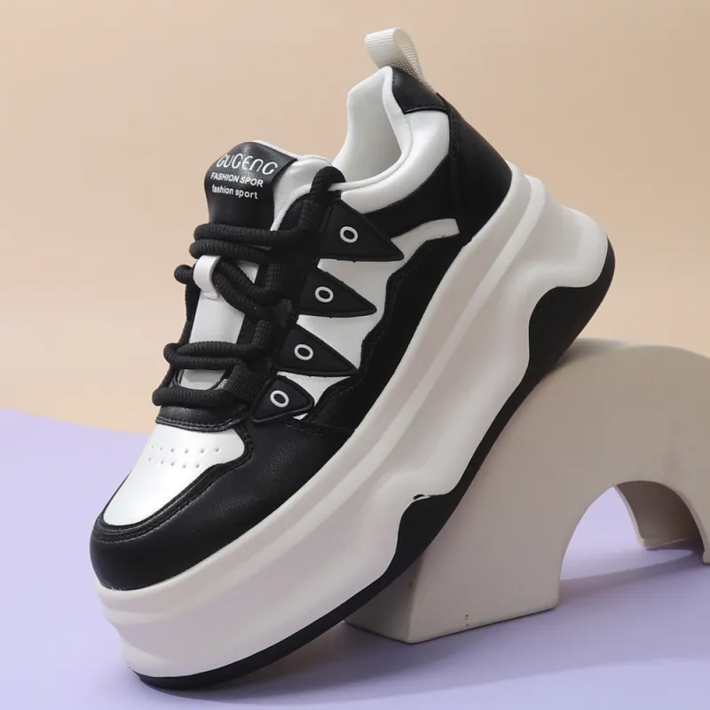 TOM TAILOR Cool Black & White Fashion Athletic Shoes Low Top Skateboard Shoes Women's-4