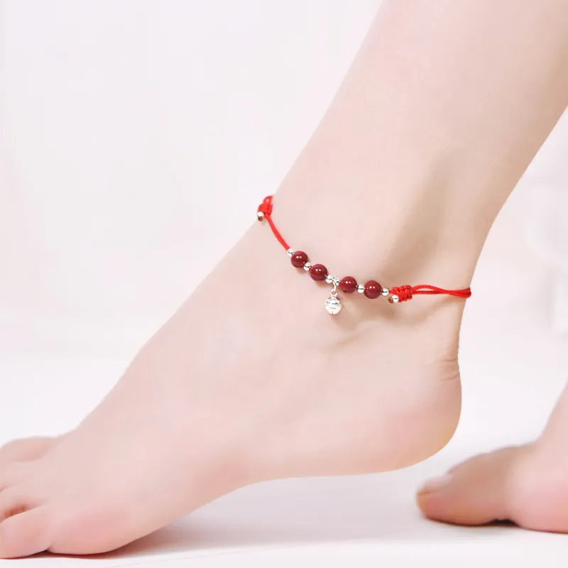 Lingfei Cinnabar Jade Anklet Women's-1