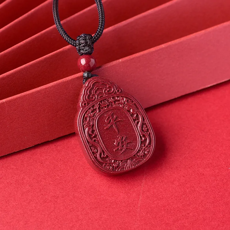 Lingfei Cinnabar Necklaces Men's-3