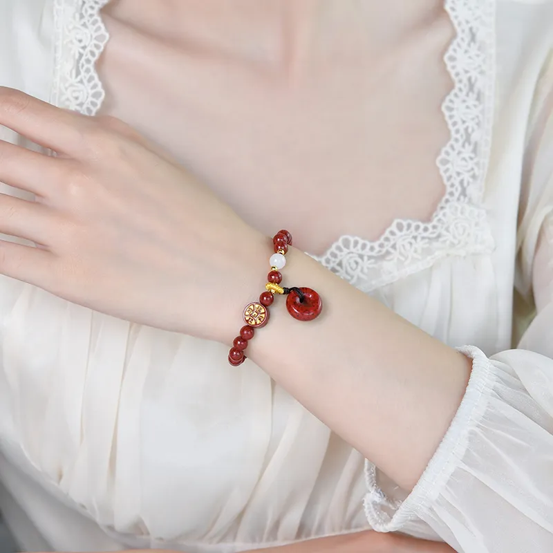 Lingfei Cinnabar Jade Bracelets Unisex-2