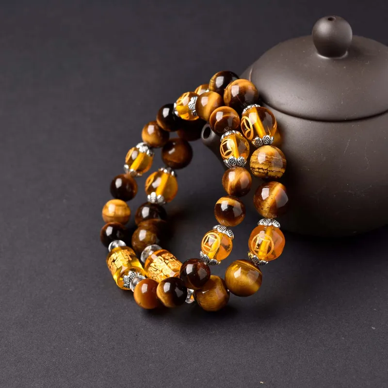 Lingfei Tiger's Eye Stone Bracelets Unisex-3