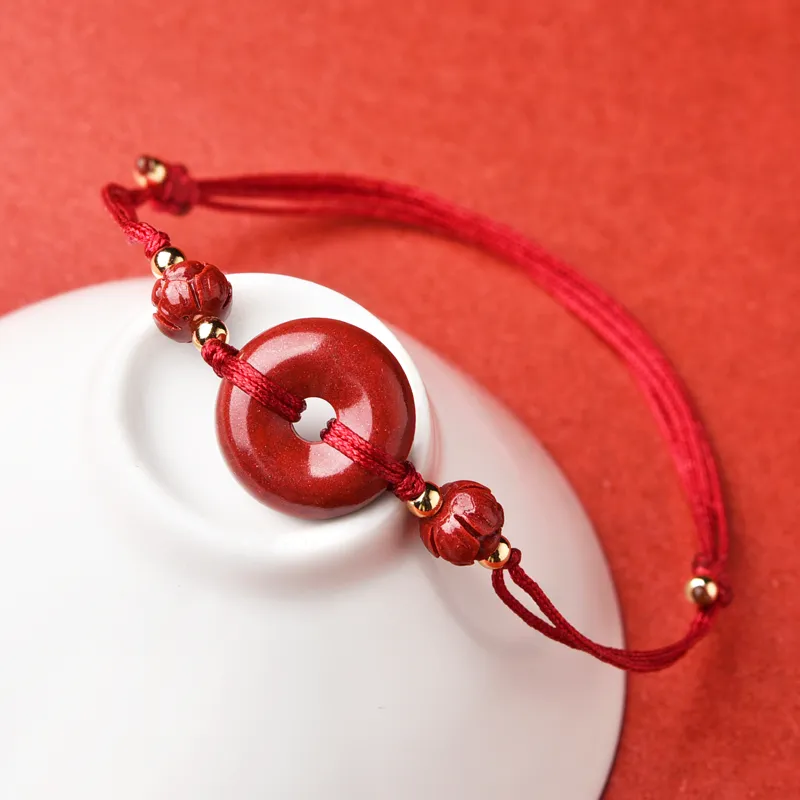 Lingfei Cinnabar Jade Anklet Women's-3