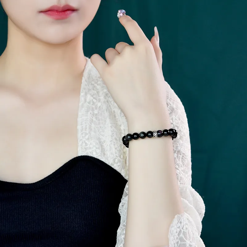 Lingfei Obsidian Jade Bracelets Unisex-10