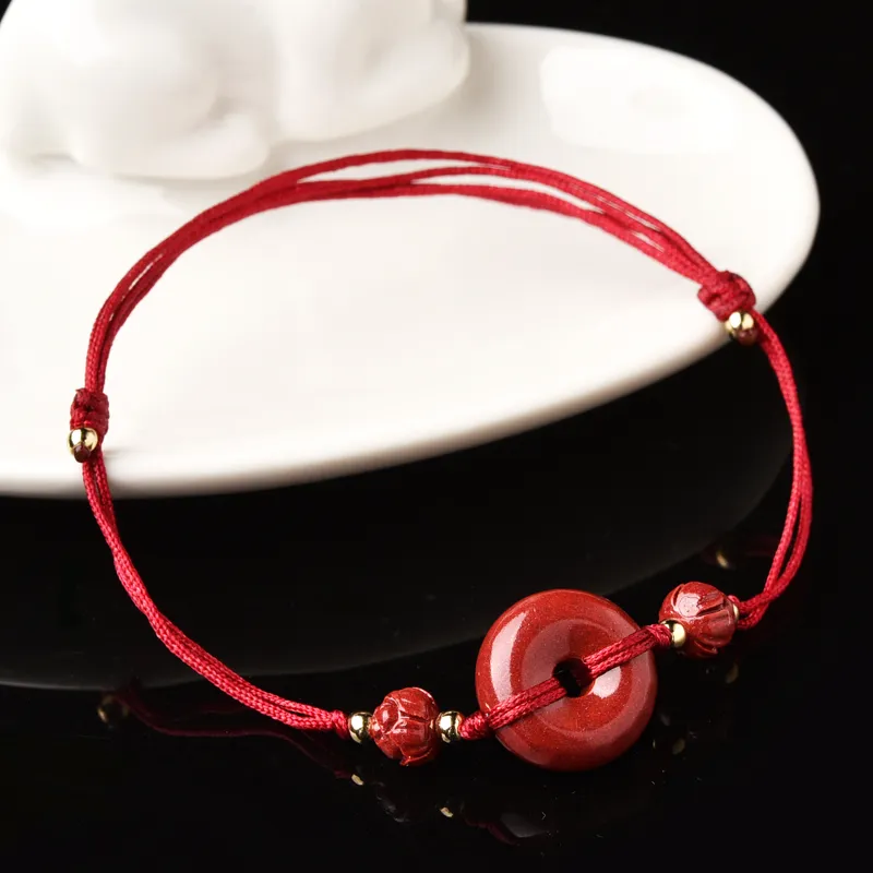Lingfei Cinnabar Jade Anklet Women's-2