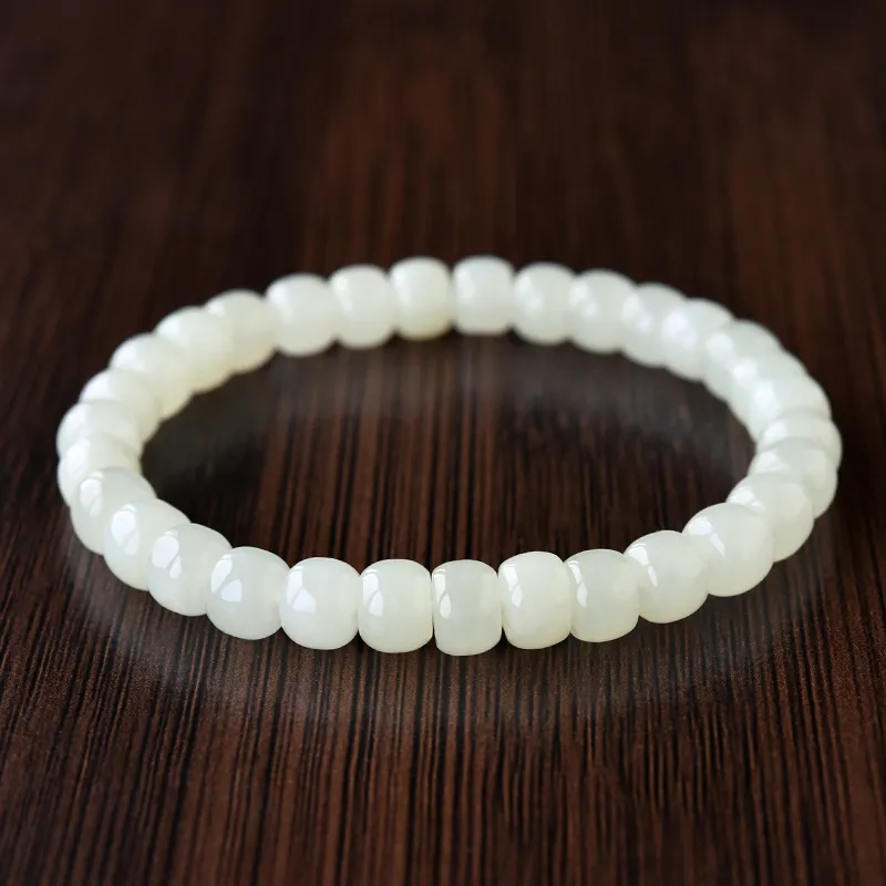 Lingfei Hetian Jade Bracelets Pale Greenish White Jade Women's-1