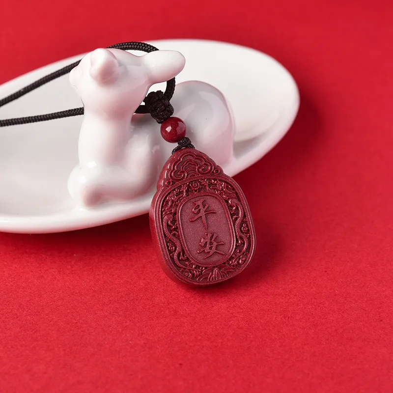 Lingfei Cinnabar Necklaces Men's-1