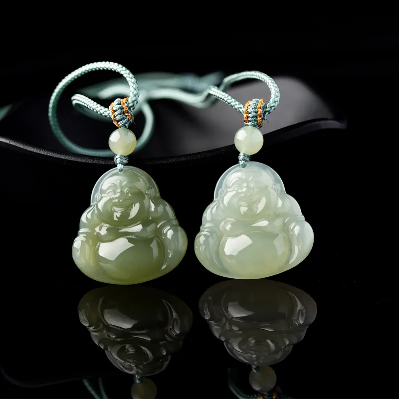Lingfei Hetian Jade Pendants Pale Greenish White Jade Women's-7