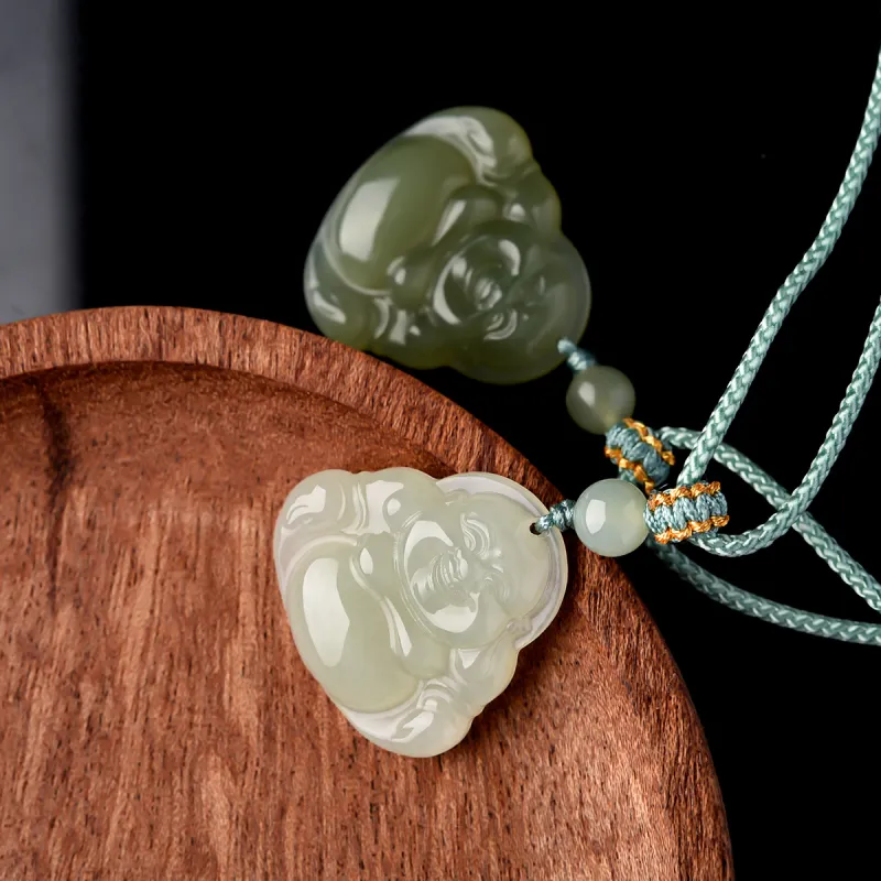 Lingfei Hetian Jade Pendants Pale Greenish White Jade Women's-3