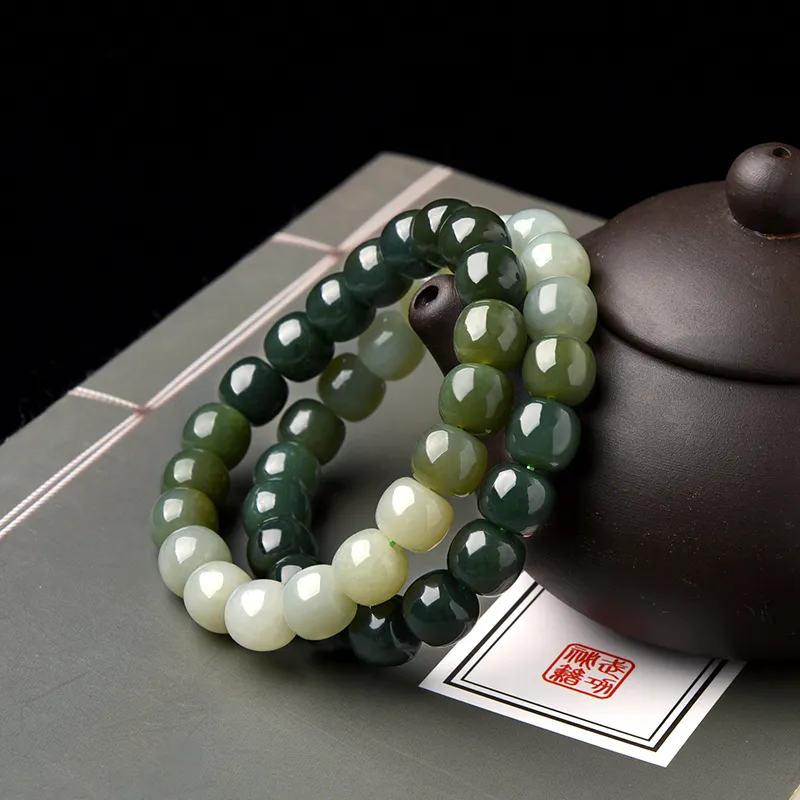 Lingfei Hetian Jade Hetian Jade Bracelets Women's Pale Greenish White Jade-1