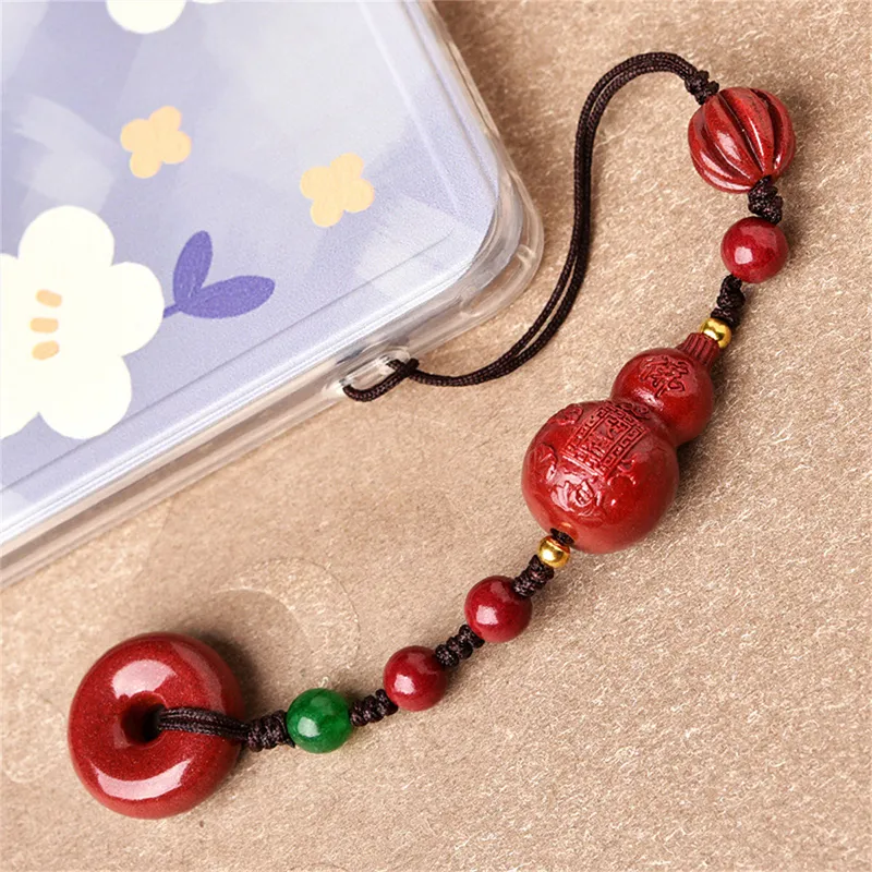 Lingfei Reconstructed Cinnabar Pendants Unisex-2